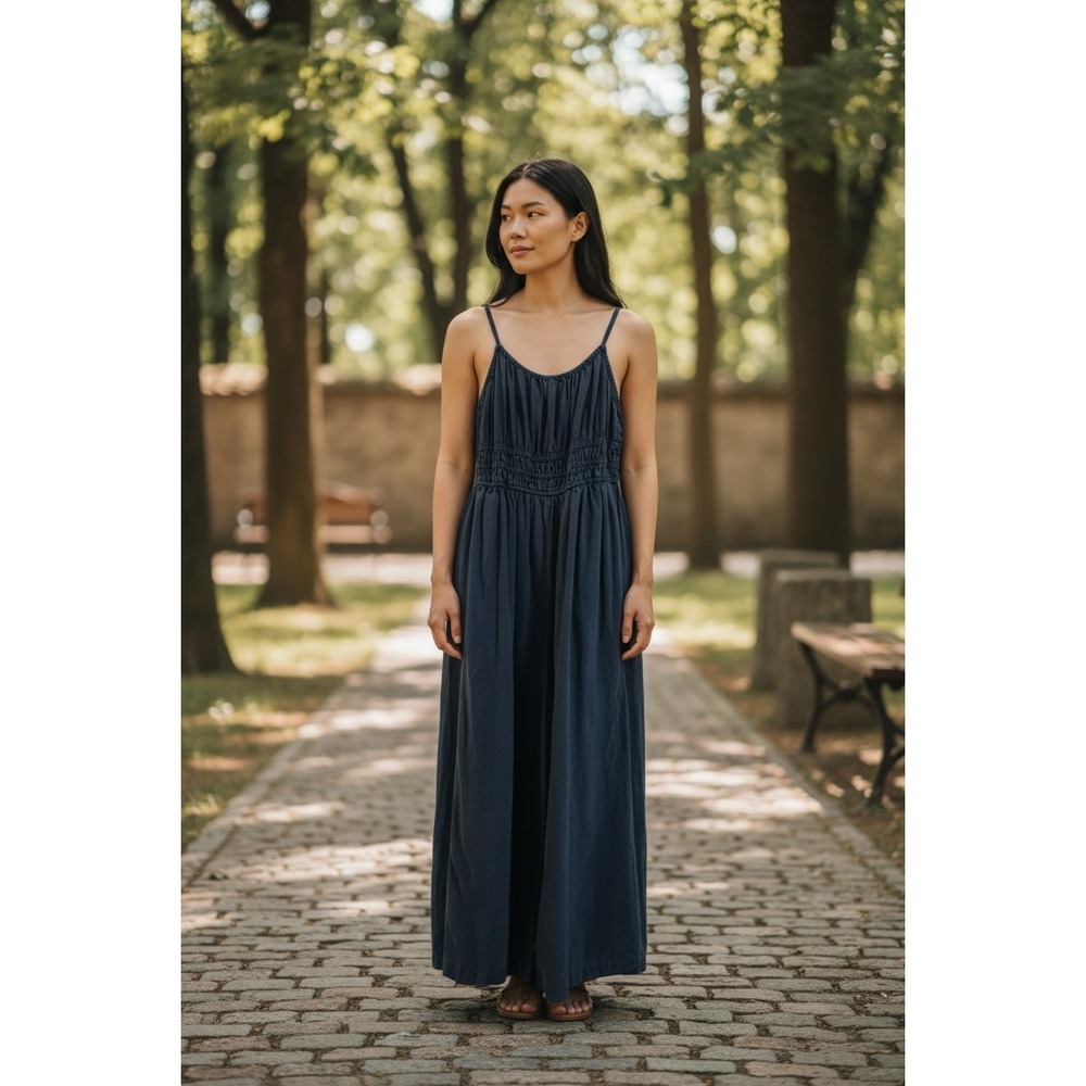 Madewell Navy Blue Spaghetti Strap Jumpsuit